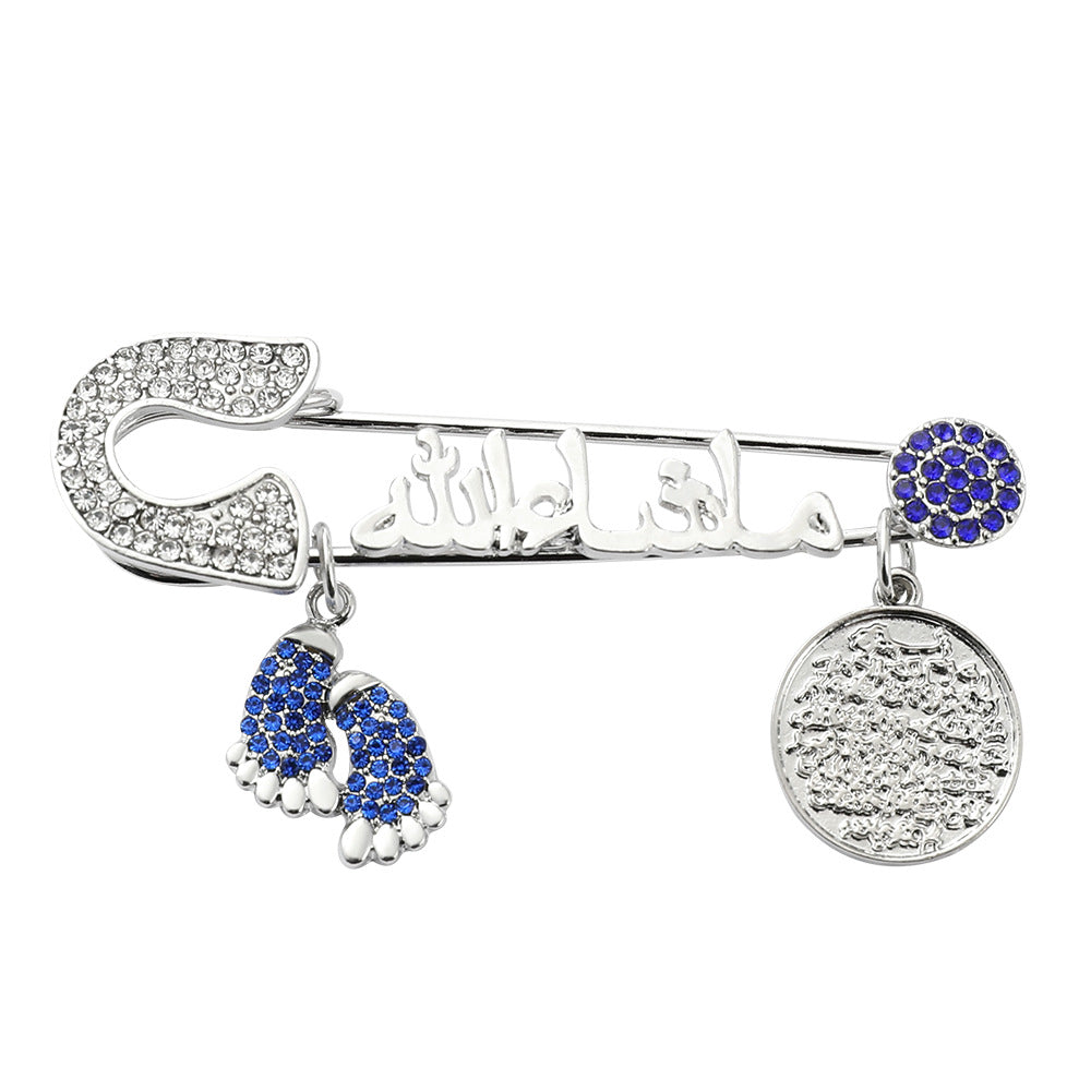 Wholesale Diamond Foot Letter Exquisite Alloy Brooch